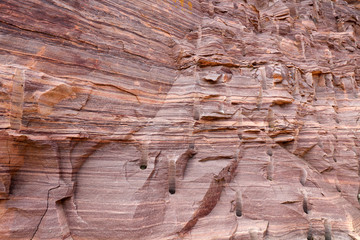 Horizontal bedding structure of rock