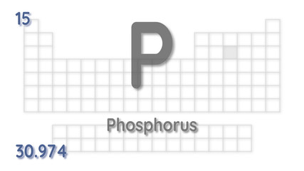 Phosphorus chemical element  physics and chemistry illustration backdrop