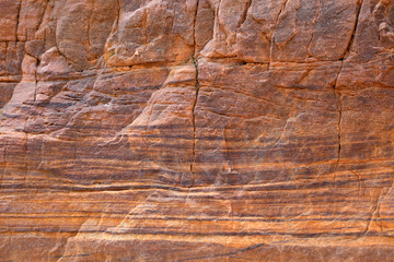 Horizontal bedding structure of rock