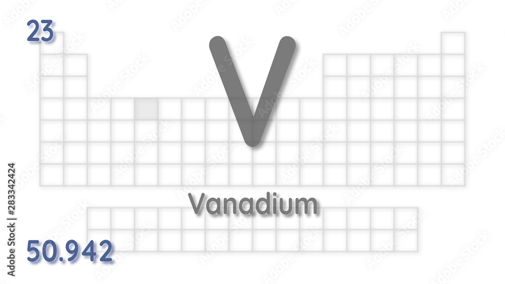Wall mural vanadium chemical element physics and chemistry illustration backdrop - Wall murals
