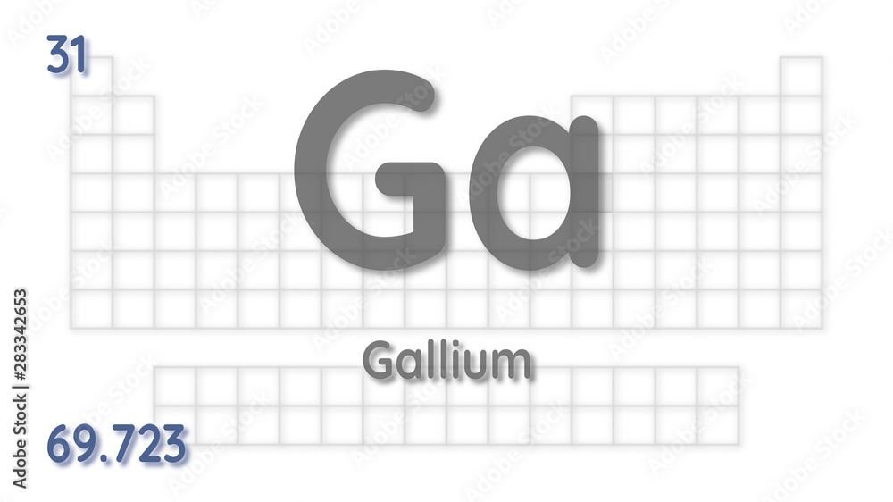 Wall mural gallium chemical element physics and chemistry illustration backdrop - Wall murals