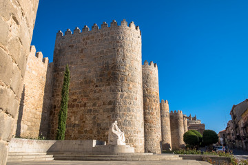 Fototapeta na wymiar Medieval city walls of Avila, Spain
