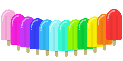 Colorful and fresh fruit ice cream