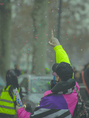 Gilets jaunes lors d'une manifestation.