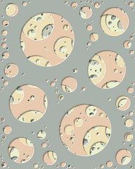 Abstract Generative Art color distributed circles holes background illustration