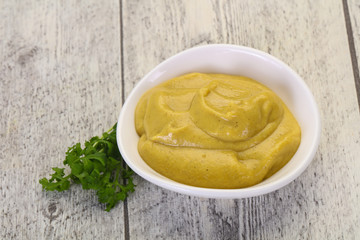 Mustard sauce in the bowl