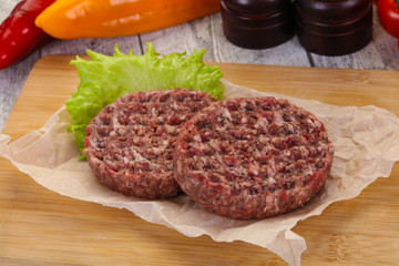 Raw burger cutlet