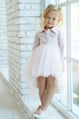 Little girl in a beautiful dress. Children's fashion. 