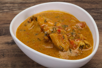 Traditional thai curry chicken soup