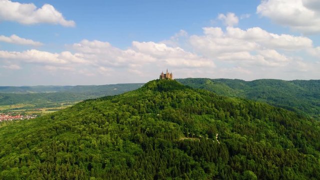 Hohenzollern Castle, Germany. Aerial FPV drone flights.