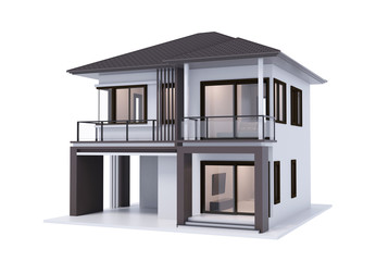 house 3d rendering isolate on white background.