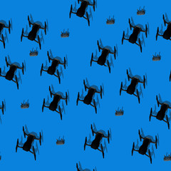 Pattern drones group background isolated