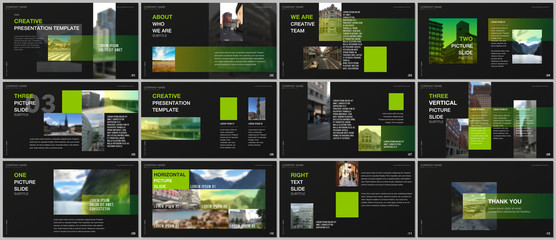 Minimal presentations design, portfolio vector templates with colorful gradient design geometric trending elements. Multipurpose template for presentation slide, flyer leaflet, brochure cover, report.