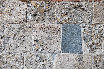 texture old wall of church  stone blocks