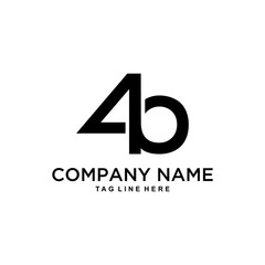 Illustration of the 4B sign merged into one unique shape logo design