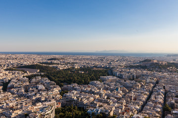 aerial view of athens from lycabettus hill