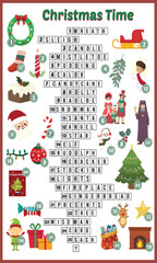 Vector Illustration of puzzle crossword in Christmas time