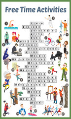 Vector Illustration of puzzle crossword in Free time