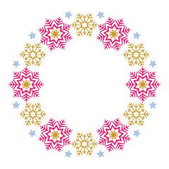 Winter snowflakes wreath  - 283349628