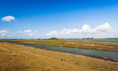 Fototapeta na wymiar Colorful landscape on the former Dutch island of Schouwen-Duiveland