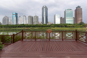 view of city  Haikou, Hainan, China 