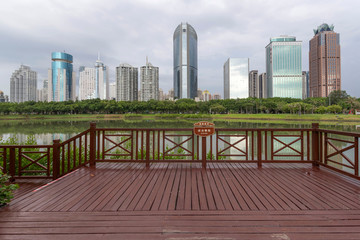 Obraz premium view of city Haikou, Hainan, China 