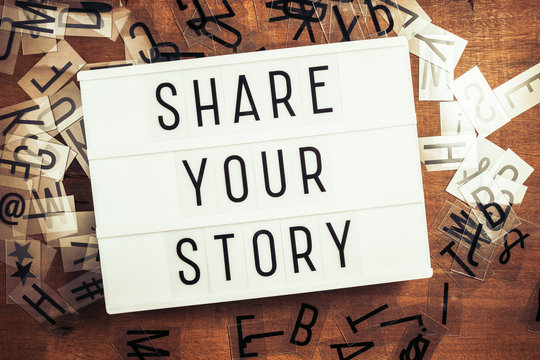 Share Your Story Text on Lightbox
