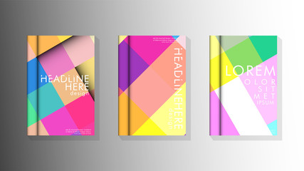 Vector collection book with colorful background shapes. printing design. suitable for your design
