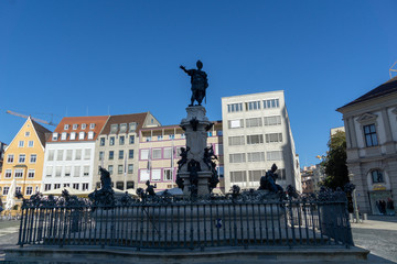Augustus fountain in Augsburg, Bavaria, Germany, unesco world heritage site
