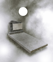 Illustration sketch of a single grave stone