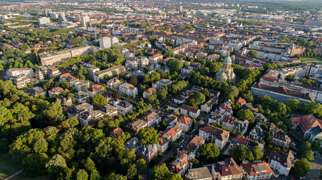 Aerial View Cityscape of Mannheim Germany