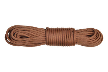 brown paracord, isolated on white background