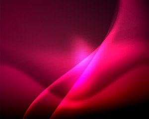 Shiny color bright neon abstract wave template. Abstract bright light. Neon light glowing effect. Space background. Abstract shape