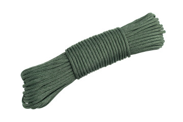green paracord, isolated on white background