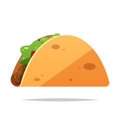 Cartoon taco vector isolated illustration
