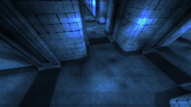 Spooky Mental Asylum Corridor Holographic Design 1