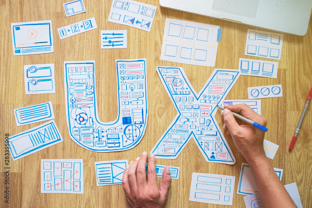 Poster ux designer creative prototype graphic planning application development for web mobile phone . user 