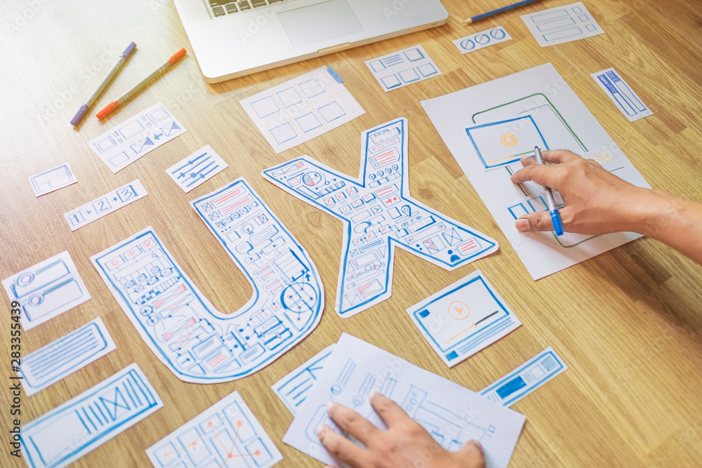 Poster ux designer creative prototype graphic planning application development for web mobile phone . user 