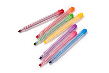 Colorful Felt Tip Pens .Multicolored Felt-Tip Pens .Multicolored Felt-Tip Pens isolated on a white background .