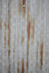 Corrugated zinc metal sheet, rusty zinc pattern.