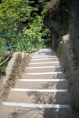 old stairs in rock czech republic europe hiking summer sunny day