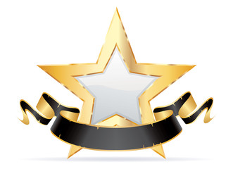 white star black banner sharp