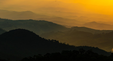 sunset in mountains