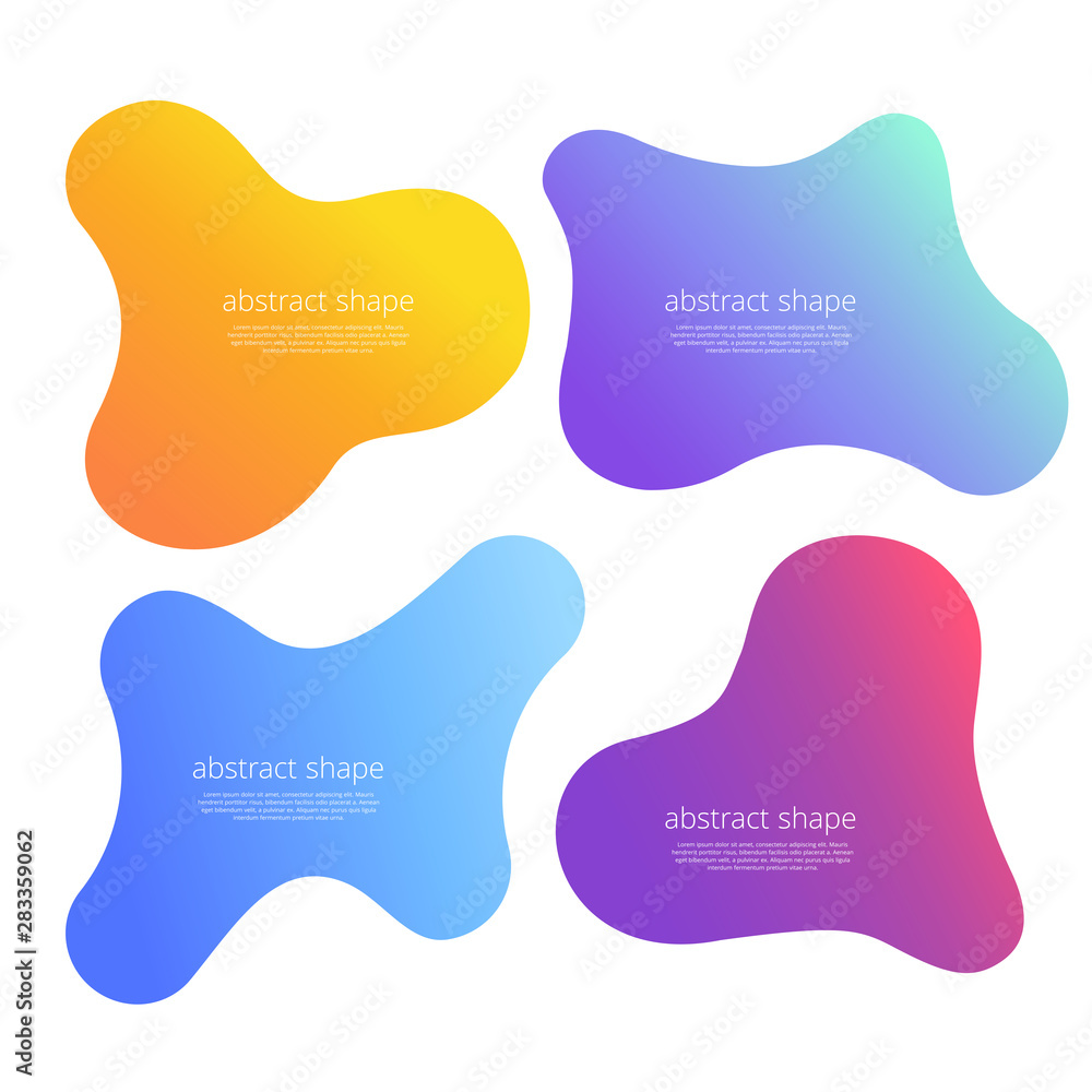 Poster vector abstract image on a white background, streamlined shapes as elements for web design