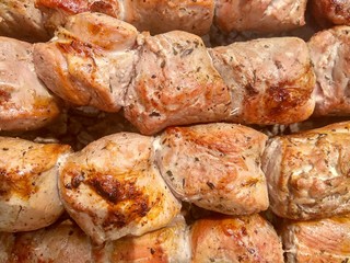 Barbecue grilled meat on the grill