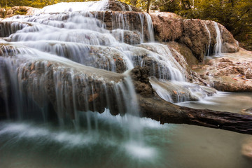 Fototapeta premium Beautiful Erawan Waterfall, Erawan National Park 