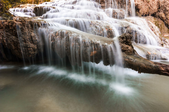 Beautiful Erawan Waterfall, Erawan National Park © Anun