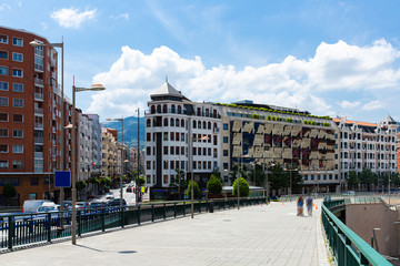 Fototapeta na wymiar Streets view of Bilbao in summer. Basque Country, Bilbao
