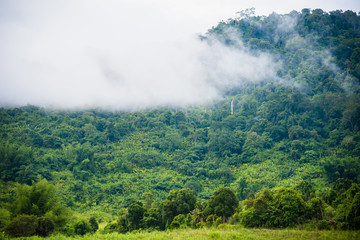 Obraz premium Beautiful landscape view lake of reservoir.Thailand.