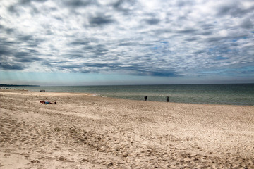 LEBA, POLAND - JULY 24, 2019: Slowinski National Park on the Baltic Sea coast, near Leba, Poland....